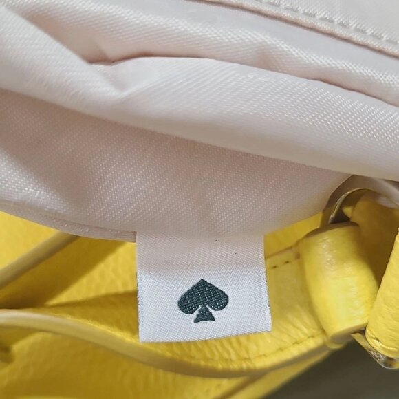 Kate Spade NY Yellow Leather 'Run Around Raffia' Dot Large Flap Crossbody Bag - Picture 8 of 17